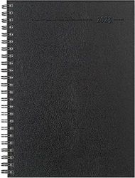 Agenda semainier Balacron noir 2023 – Agenda de bureau A5 – Minuterie de chef – Reliure à anneaux – 1 semaine 2 pages – 128 pages Alpha Edition