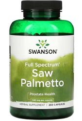 Swanson - SAW PALMETTO 540 mg | Apoyo Natural para la Próstata, 540 mg - 250 Cápsulas