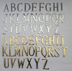 IRONMONGERY WORLD® 3"/75mm Solid Brass House Door Alphabet Letters Door Name Plaque Sign ETC (F - Polished Chrome)