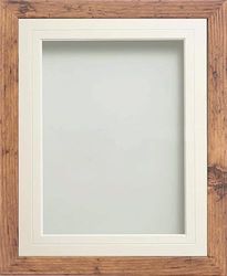 Frame Company Allington Rustic Photo Frame with White V-Groove Mount, 10x8 for 6x4 inch, fitted with perspex
