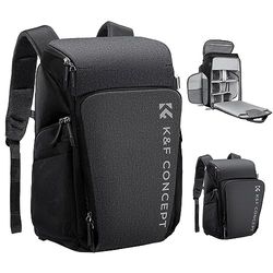K&F Concept Zaino per fotocamera professionale, borsa impermeabile di grande capacità per fotocamera reflex digitale con scomparto per laptop 16 Pollici