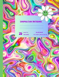 Dizzy Psychedelic Notebook Journal: Composition Notebook: 75 sheets, 150 pages, college ruled | 7.5" x 9.75", Durable matte cover