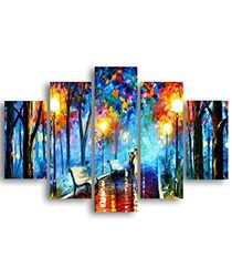Homemania HM205MDF061 Cuadro - Paisajes - Arte y Graffiti, MDF, Multicolor, 95 x 0.3 x 60 cm, Set de 5 Piezas