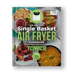 Tower RECIPEBOOKSINGLE Hard Cover Recipe Book for Single Basket Air Fryers, 250 pages