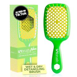 FHI Heat UNbrush Brosse démêlante pour un brossage sans douleur sur tous les types de cheveux humides ou secs — Poils antistatiques DuoFlex durables, poignée légère, brosse à cheveux ventilée
