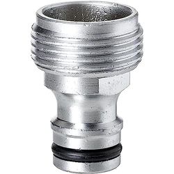 TATAY Nez de Robinet Mâle 3/4" Metal Soft, Aluminium, Connecteur Universel pour Tuyau d'Arrosage, Acier inoxydable et Résistant à la corrosion, Installation facile, Argent - Noir