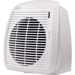 De'Longhi HVY1020 Young Verticale ventilatorkachel, stil en licht, druppelbescherming, handgreep, veiligheidsvoorziening, licht, vorstbescherming, klein formaat, 2000 watt, wit