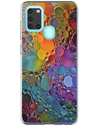 Compatible para Samsung Galaxy A21S Funda Transparente Ultrafina TPU Suave Silicona Carcasa Resistente Flexible Diseño Flores Anti-Choques Antideslizante Case de Silicona para Samsung Galaxy A21S.