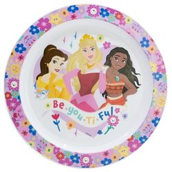 Plato infantil reutilizable de plástico apto para microondas de Princesas - Disney