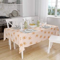 Bonamaison, Antimuffa, Antimacchia, Asciugatura rapida, Impermeabile, Lavabile in lavatrice, 100% Poliestere, Tovaglia Moderno, Arancione, bianco sporco, 140 x 160 Cm - Progettato e Prodotto in