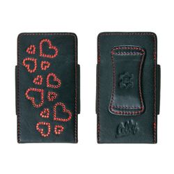 Slim Leather Case Red Diamond Heart