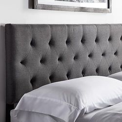 LUCID Cabecero de cama tapizado – Altura Ajustable de 85 cm a 115 cm – Diseño de Rombos – Cabeceros cama 135 cm & 140 cm, Carbón / Gris oscuro