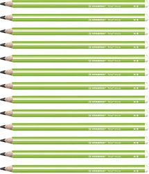 Grafietpotlood - STABILO Trio dik in groen -12 stuks - hardheid HB