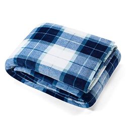 Nautica Ultra Soft Plush Fleece, Cozy Home Decor for Bed or Couch, Polyester, Northsail Plaid Blue, King