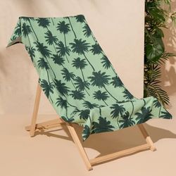 Dreamscene Toalla de Playa de Microfibra Verde Palmera, Toallas de Playa para Adultos y niños, Gimnasio, Piscina, Playa, Vacaciones, Toalla de Secado rápido, 71 cm x 152 cm