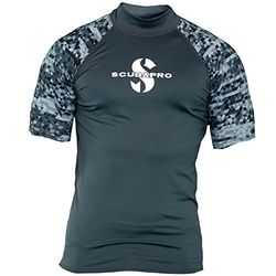 SCUBAPRO Graphite Rash Guard kortärmad män Slim Fit UV-skjorta Collection 2017 (S)