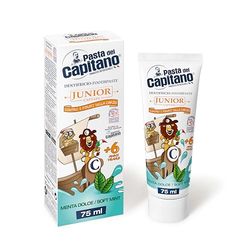 Pasta del Capitano, Dentifricio Baby Menta Dolce, Delicato Dentifricio al Gusto di Menta Dolce, Previene Placca e Carie, Ideale per Bambini a Partire dai 6 Anni di Età, Tubetto da 75 ml, Made in Italy