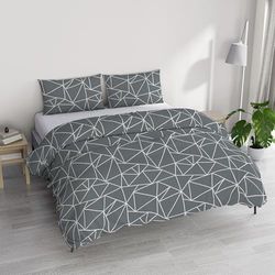Påslakanset för dubbelsäng, Ida bomull, bearbetat i Italien - påslakanset - Täckeöverdrag 250 x 200 cm med dubbel patella och 2 örngott (Dubbelsäng, mars)