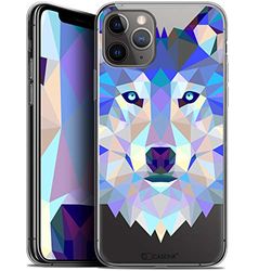 Caseink Fodral för Apple iPhone 11 Pro (5,8) [HD gel tryckt i Frankrike polygon djurserie - mjuk - ultratunn] varg