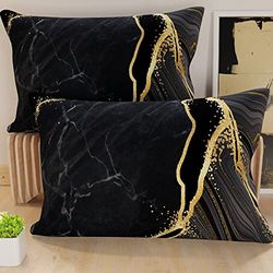 PETTI Artigiani Italiani - 2 Taies d’Oreiller 80x40 cm en Microfibre, Coussins Décoratifs Chambre, Salon, Lot de 2 Housses de Coussin, Taie Marbre 07, 100% Made in Italy