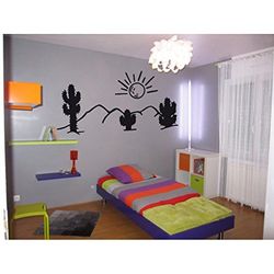 Tatoutex Stickers Paysage Cactus - Vert Forêt, L 40cm x H 20cm