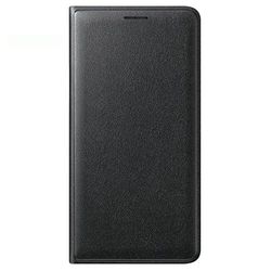 Samsung Genuine Flip Wallet Leather Case Cover for Galaxy J3 (2016) - EF-WJ320PBEGWW - Black
