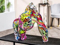 Casablanca duża dekoracyjna figurka Gorilla XL - obiekt dekoracyjny Małpa Król Małpa Street Art Design - dekoracja i prezent - wielokolorowa, wysokość 40 cm