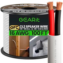 Cable de altavoz CL2 OFC, GearIT Pro Series 100' 16 AWG.