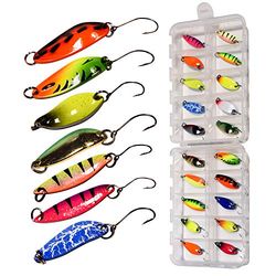 THKFISH Spoons Forelset, knipperlichten, vissen, spinner, forel, kunstaas, 20 stuks/doos