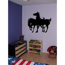 Tatoutex Stickers Silhouette de Chevaux - Beige, L 22cm x H 20cm