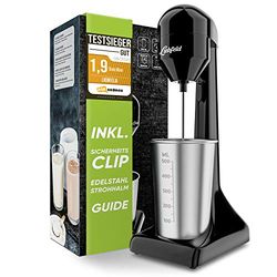 Liebfeld Elektrische shaker, staafmixer met 500 ml roestvrijstalen beker, proteïneshake en melkshake, fitness, eiwitten, frappe mixer, smoothiemaker