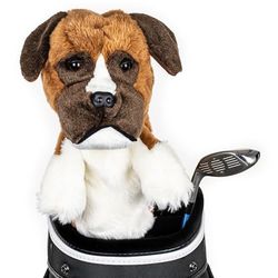 Daphne's Boxer nova capa para bastão de golfe, mulher, castanho e branco, tamanho único