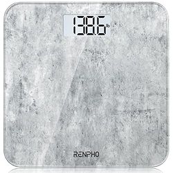RENPHO Digital Bathroom Scales for Body Weight, Weighing Scale with High Precision Sensors Accurate, Bathroom Scales Weight Machine for People, LED Display, Step-On (ST/LB/KG), Concrete, Core 1S