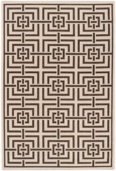 Safavieh BHS128 Tapis rectangulaire tissé géométrique pour intérieur/extérieur Crème/Marron 122 x 183 cm