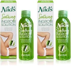 Nad's Soothing Ingrow Solution, Ingrown Hair Reduction, Treatment for Ingrown Hairs, Redness and Inflammation, Ingrown Hair Treatment, 125ml (Pack of 2)