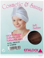 Efalock - Cuffia professionale Nicki Turban per cosmetici e sauna marrone, confezione da 2 (2 x 1 pezzo)
