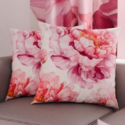 PETTI Artigiani Italiani - Lot de 2 Taies d'Oreillers 40x40 cm 100% Microfibre Hypoallergénique, Housse Oreiller Rectangulaire Motif Floral Fuchsia, Paquet de 2, Fabriqué en Italie