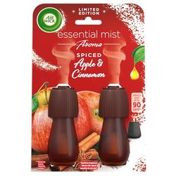 Air Wick Spiced Apple and Cinnamon|Essential Mist Twin Refill | 2x 20ml |Pack of 1 | Natural Essential Oils