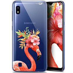 Caseink fodral för Samsung Galaxy A10 (6.2) gel HD [ ny kollektion - mjuk - stötskyddad - tryckt i Frankrike] flamingo blommig