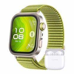 HUAWEI WATCH FIT 4 Pro Green + FreeBuds SE 2 White, Smartwatch for Men Women Outdoor Enthusiasts, 1.82" Sapphire Screen, 9.3mm Thickness, ECG, up to 10 Days Battery Life, iOS & Android, Fitness Watch