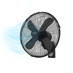 Cecotec Wandventilator met afstandsbediening EnergySilence 4500 Power Wall Control Zwart. 50W, Diameter 30cm, 4 Aerodynamische Bladen, LED-scherm, 3 Snelheden, Timer 8u, Automatische Oscillatie
