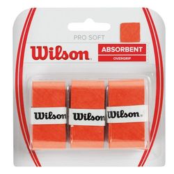 Wilson Grip WRZ4040OR Impugnatura Pro Soft Overgrip, Unisex, Arancione, 3 Unità