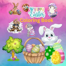 Happy easter coloring book