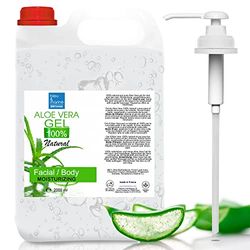 bleu & marine Bretania - 100% Natural Aloe Vera Gel | DIY Home Cosmetics & Hair Care | Skin Moisturising & Elasticity| Rapid Absorption, Clear Gel, 2000 ml