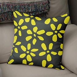 Bonamaison Decoratieve kussenhoes Neon Geel & Fume, Gooi kussenhoezen, Home Decoratieve kussenslopen voor woonkamer, bank, slaapkamer, maat: 43x43 cm - ontworpen en vervaardigd in Turkije