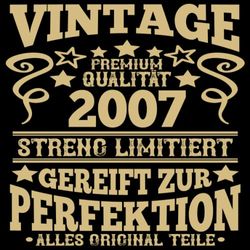 Vintage 2007 Gereift zur Perfektion: Cooles Geschenk zum 16. Geburtstag Geburtstagsparty Gästebuch Eintragen von Wünschen und Sprüchen lustig 2007 geboren | Vintage Retro Gereift