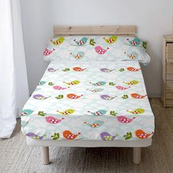 Little birds Juego de sábanas 2 piezas 180x270 cm (Cama 105)
