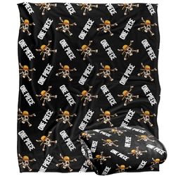 One Piece JOLLY ROGER PATTERN Silky Touch Super Soft Throw Blanket 152 x 127 cm