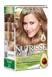 Garnier Nutrisse Creme colorazione naturale polvere glitterata Ambra Blond 9.34/colorazione per capelli per permanente colore dei capelli (con 3 naehrenden Oli) – 3 X 1 pezzi