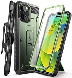 SupCase Utomhusfodral för iPhone 14 Pro Max (6,7 tum), mobiltelefonfodral, 360 graders fodral, stötfångare, skyddsskal [Unicorn Beetle Pro] med skärmskydd 2022-utgåva (grön), iPhone2022Pro-6.7-Ares-SP